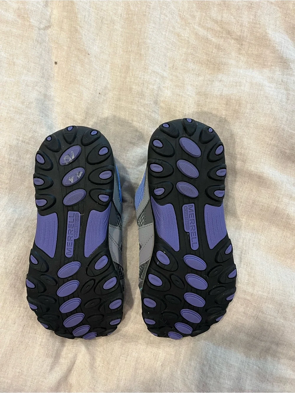 Merrell Grey & Blue kids Outdoor Trail Sneakers with Teal Accents